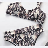 SnakeSkin Female Swimsuit High Waist Bikini Women Swimwear Two-pieces Bikini Set Hollow Out Bathing Suit Swim Wear Beachwear