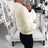 Phantasy Women's Hoodies Women Clothing Streetwear New Style Fashion Hooded Imitation Fur Plush Coat Solid Color Jacket Female