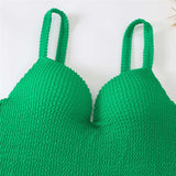 S - XL Crinkled Bikini Push Up Swimsuit Female Swimwear Women Two-pieces Bikini set With Bra Cup Bather Bathing Suit Swim V4886
