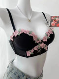 MOYISU London Anime Bralette - Delicate Wireless Bra for Set Teens, Japanese Summer Underwear Small Bust Close-Fit Subtle Allure