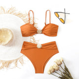 High Waist Bikini Women's Swimsuit Two-piece Bathing Suits Bandeau Woman Swimwear Trend Bikinis Sets Brazilian Beach Wear