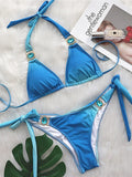 Sexy Leopard Crystal Diamond Bikini 2025 Women Swimsuit Female Halter Swimwear Two Pieces Bikini set Brazilian Bathing Suit Swim