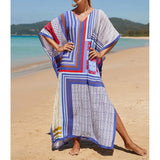 2026 New Colorful Kaftan Tunic Beach Dress Beach Wear Beachwear Beach Cover Up Cover-upsLoose Maxi Dress Female Women V4428