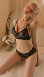 MOYISU French Lace Underwire Bra Set Push-Up Support Small Chest Summer Lightweight Sexy Lingerie Pure desire Party Comfort Days