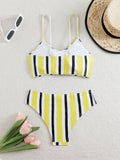 High Waist Bikini 2026 Women Strappy Swimsuit Sexy Striped Swimwear Female Bathers Bathing Swimming Swim Suit Summer Beachwear