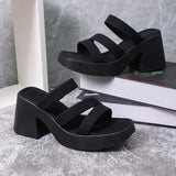 Women Sandals Summer Outdoor Wear French Style Sandals Thick Bottom Heightening Anti-Slip Shoes Fashionable Slip-On Shoes Women