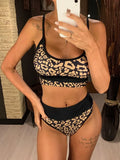 Sexy Golden Printed Bikini High Waist Swimsuit Women Swimwear Two-pieces Bikini set Bather Splicing Bathing Suit Swim Wear V1717