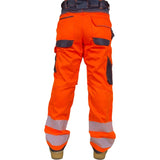 Reflective Stripe Pants Multi Pockets Cotton Construction Work Pants for Men Ouddoor Road Workwear Trousers Safety Cargo Pants