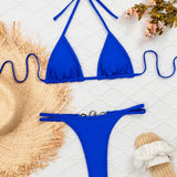 DEKA New Sexy One-shoulder Bikini Female Thong Swimsuit Women Diamond Swimwear Two-pieces Bikini Set Bather Bathing Suit Swim