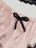 New Fashion Robe Lingerie Set Black Lace Bralette Thong Shorts Women's Luxury Sleepwear Nightwear Elegant Sexy Gift Bridal