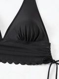 ZTVitality Sexy Black Bikini Set 2025 New Arrival Padded Bra Halter Bandage High Waist Swimsuit Women Swimwear Summer Beachwear