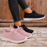 Breathable Mesh Sports Flat Shoes Women Plus Size 43 Slip On Knitted Platform Sneakers Woman Comfortable Soft Sole Running Shoes