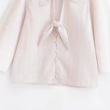 Women's Fashion Casual Bow Striped Shirt Striped Double Bow Tie Neck Button Down Blouse Sleeve Casual Shirt For Daily Wear WON6