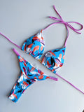 Leopard Halter Scrunch Butt Mini Micro Thong Bikini Women Swimwear Female Swimsuit Two-pieces Bikini Set Bathing Suit Swim Lady