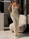2026 Hollow Out Cross Back Crochet Knitted Tunic Beach Cover Up Cover-ups Beach Dress Beach Wear Beachwear Female Women V7505