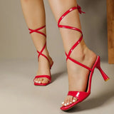 High Heels Sandals for Women Ankle Cross-Tied Stiletto Heeled Party Shoes WomanSandalias