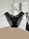 French Style U-Back Lace Minimizer Bra Set for Women | Big Bust Support Deep V Anti-Sagging | Sexy Summer Lingerie MOYISU Panty