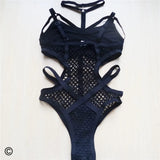 XS - 5XL Plus Size One Piece Swimsuit Female Women Bather Bathing Suit Swim Sheer Knit Fish Net Mesh Large Size Swimwear K536C