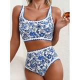 New Sexy Bikinis Print Swimsuits Women's Swimwear Push Up Female Beach Swim Wear Bathing Suits High Waist Bikini Set Pool Bather