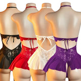 Sexy Hot Bra For Women Lingerie Set Ultra-thin Lace Hollow Bra Set Transparent Crotchless BacklessDress Deep V Open Bra Underwea