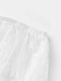 Women's Loose Fit Lace Shorts Summer Elastic Waist Wide Leg Shorts Lounge Beach Sexy See through Short Bottoms Solid Color
