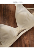 Sexy Deep V Rabbit Ear Bra, Wireless Invisible Summer Bra for Women, Thin Breathable Comfort Bralette Small Chest No Underwire