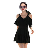New Swimsuit for Women Soaking in Hot Springs, Concealing Flesh and Slimming, Conservative One-piece Skirt, Flat Angle Swimsuit