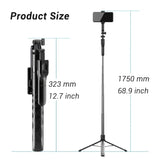 BSLIUFANG New 1.7M Wireless Selfie Tripod Foldable Stand For Action Cameras Smartphones Balance Steady Shooting Live