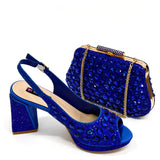 doershow nice African Shoes And Bag Matching Set With pink Hot Selling Women Italian Shoes And Bag Set For Party Wedding !HLO1-3