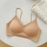 Comic Chest Bra No Underwire European Thin Straps Summer Women Lace Gathering Push Up Seamless Bras Japanese Style Natural Look