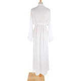 New Sexy Beach Long Maxi Dress Women Beach Cover Up Tunic Pareo White V Neck Dress Robe Swimwear Cover Up Bikini Beachwear V2623