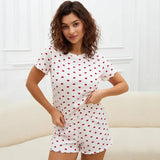 Women Leopard Print Pleated Pajama Set Ruffle Short Sleeve Crop Top Elastic High Waist Shorts Soft Casual Loungewear Sleepwear