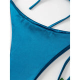 Sexy Satin Halter Brazilian Padded Bikini Female Swimsuit Women Swimwear Two-Pieces Bikini Set Bather Bathing Suit Swim V4966S