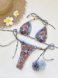 2026 Fashionable Boho Chic Bikini Set with Unique Paisley Design Perfect for Beach Wear and Pool Parties Summer Getaways