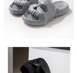 New Personalized Skull Design Men Slippers 2024 Summer Outdoor Fun Slides Thick Bottom of Beach Non-slip Leisure Women Sandals