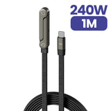 2 in 1 PD240W/65W Type C To Type C Fast Charging Foldable Bracket Cable USB C To USB C Built-in Desktop Holder Wire For iPhone17