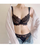 Modest French Lace Abaya Bra Set Women Sexy Deep V Full Coverage Big Bust Support Anti Sagging Comfort Summer Luxury Minimizer