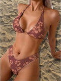 S - XL Sexy Floral Printed Brazilian Bikini Women Swimwear Female Swimsuit Two-pieces Bikini Set Bather Bathing Suit Swim V6475