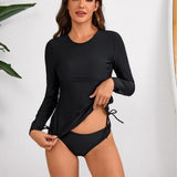 Long-sleeved Sunscreen Swimsuit European and American Split Surf Suit Cross-border Swimsuit Bikini Women's Bikini Wetsuit Set