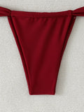 Bandeau Thong Bikinis 2026 Women Sexy Swimsuit Solid Padded Swimwear Female Bathers Bathing Swimming Swim Suit Beachwear