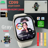CD99 Smart Watch 8GB RAM AMOLED Wifi ROM GPS 128GB Position APP Download Bluetooth Men Women Cellular Card Version Smartwatch