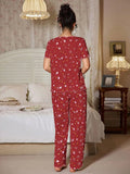 Women's Sleepwear New Loose Pajamas Floral Short-sleeved Trousers Loungewear Casual Wear Two-piece Set Pijamas Pyjamas Women