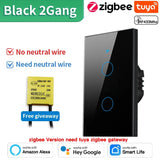 TNCE Tuya US Switch wifi zigbee, 1/2/3/4 gang, No-Neutral/Wire LED light control Wall Button, smart voice with Alexa Google Home