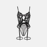 Toucheart Lace Sexy Skinny Babydoll Bodysuit Embroidery Erotic Private Adult Suit Solid Color Patchwork High Waisted Sexy Set