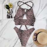 2026 New Sexy Bikini High Waist Swimwear Swimsuit Women Leopard Cross Back Straps Bikinis Set Bathing Suit Beach Bikini Female