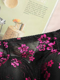Chinese style new Chinese lace underwear floral bra half cup gathering pull up women's bra underwear B6131