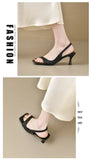2026 New Women's Summer New Fashion Square Toe Simple Solid Color Sandals Outdoor Open Toe Casual Banquet Party Women's Sandals
