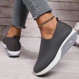 Breathable Knit Wedges Sneakers Woman Spring Autumn Slip On Platform Sport Sneakers Woman Plus Size Thick Sole Walking Shoes