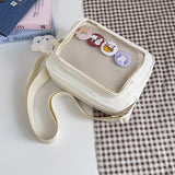 Ins Style Crossbody Bag with Transparent Badge Windows Korea Girl Casual Phone Small Bag Anime Sling Bag Display Goods Bag