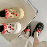 Women Fashion Clogs Indoor Street Slippers Cute DIY Apple Summer Autumn Platform Shoes Soft EVA Female Daily Walking Sandals